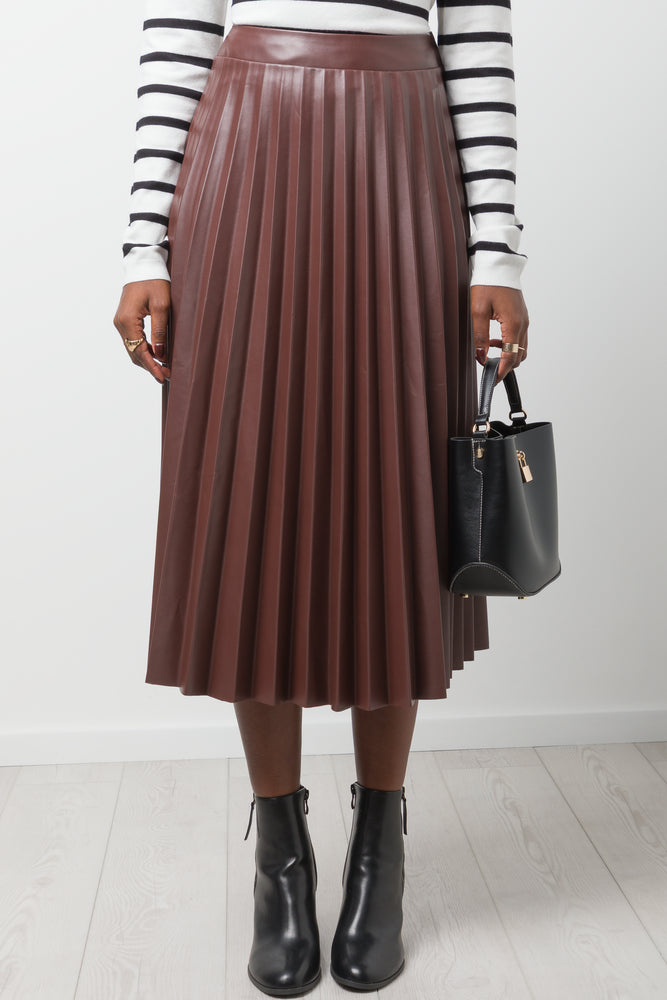 Pleated Skirt Brown (1)