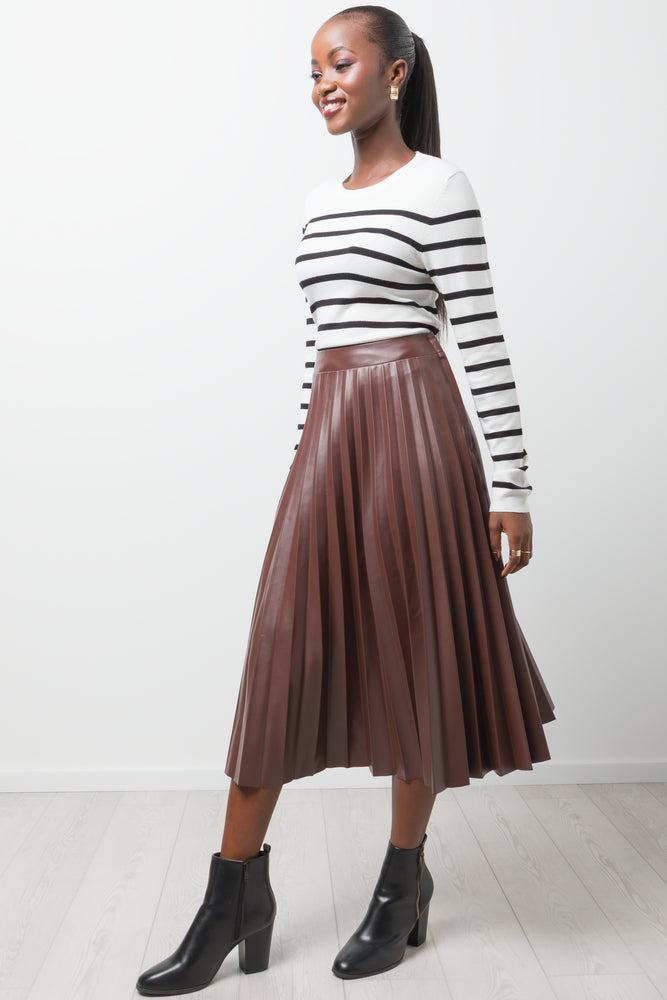 Pleated Skirt Brown (2)