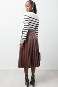 Pleated Skirt Brown (3)