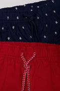 2 Pack Woven Shorts Red And Navy (1)