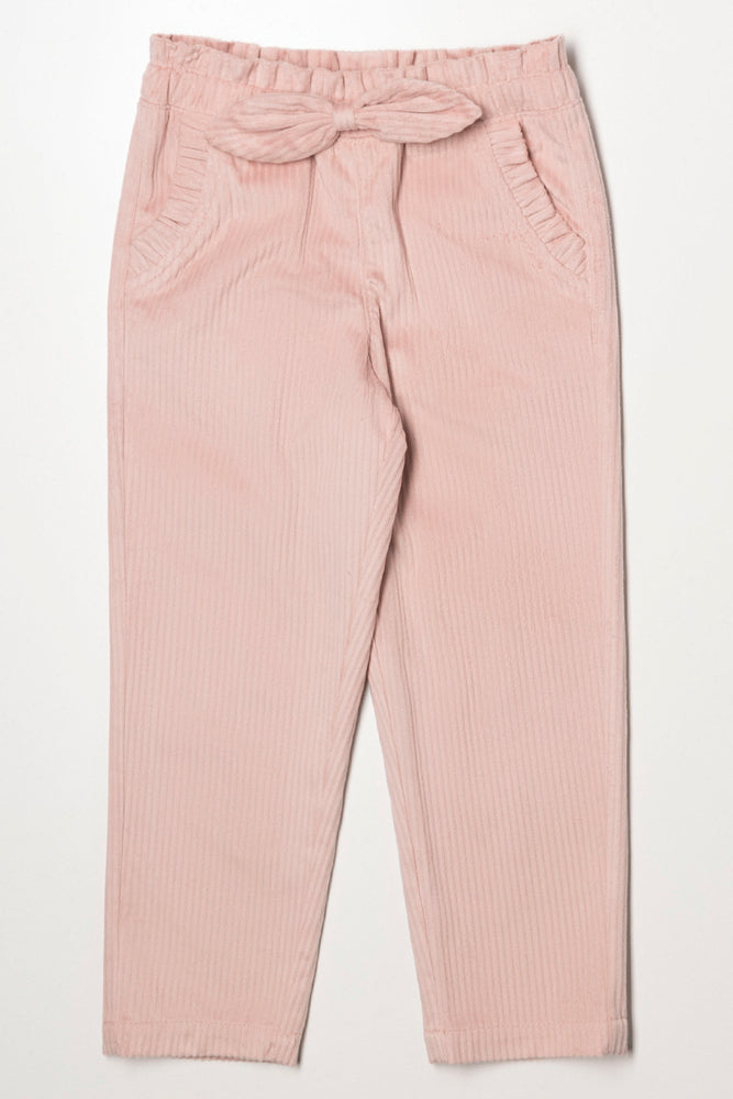 Paperbag Cord Pants Pink