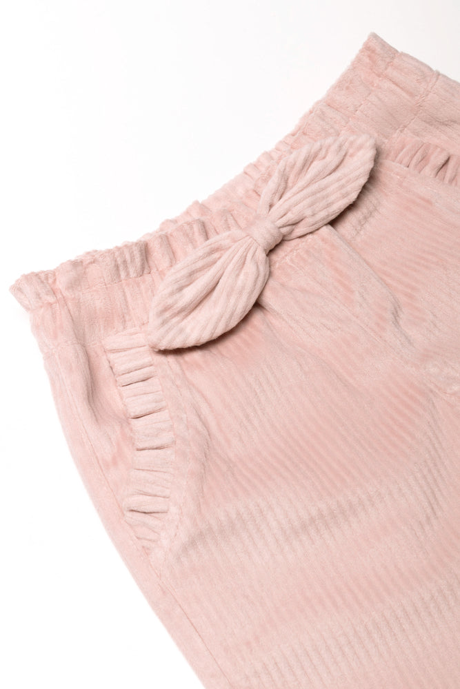 Paperbag Cord Pants Pink