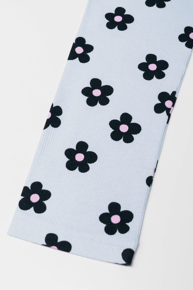 Floral Leggings Light Blue