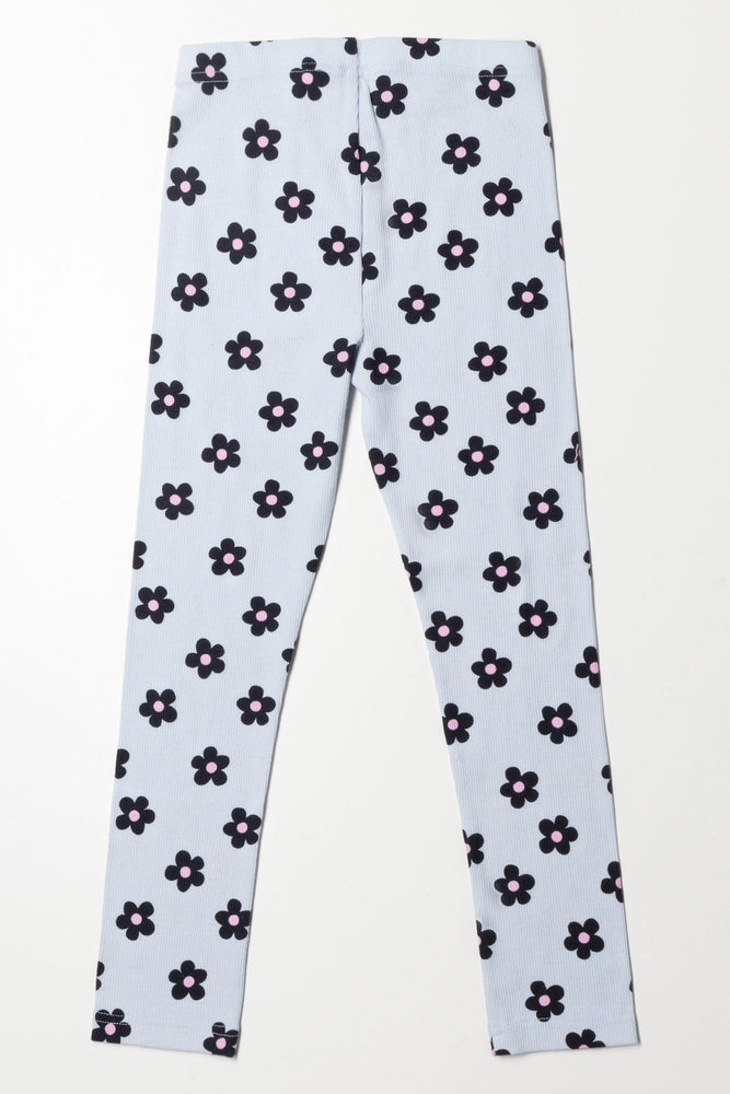 Floral Leggings Light Blue (2)