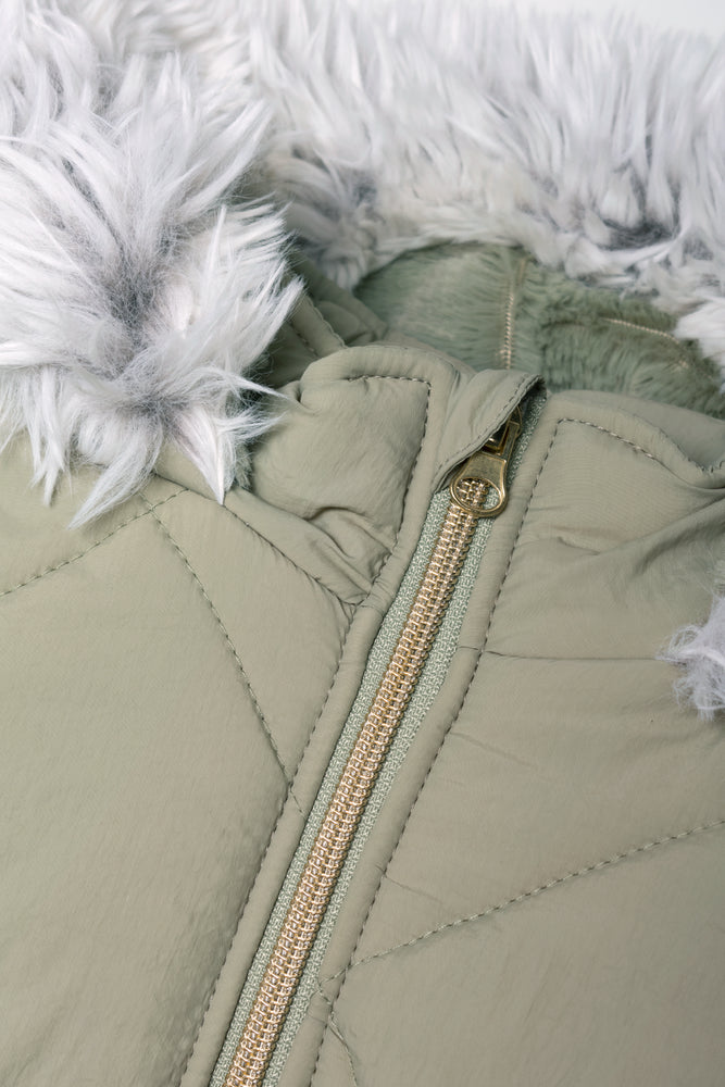 Hooded Puffer Coat Green