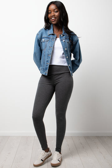 Wide Waist Leggings Dark Grey