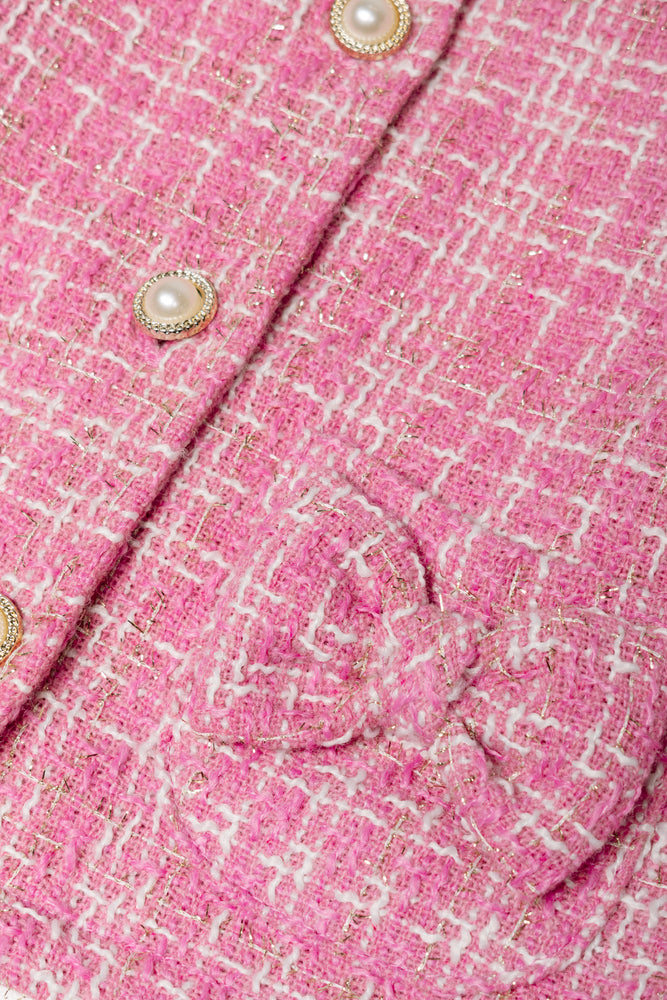 Tweed Skirt Set Pink
