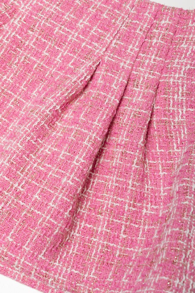 Tweed Skirt Set Pink (2)