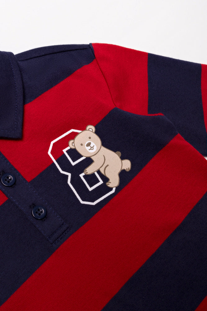 Long Sleeve Golfer Red And Navy (1)