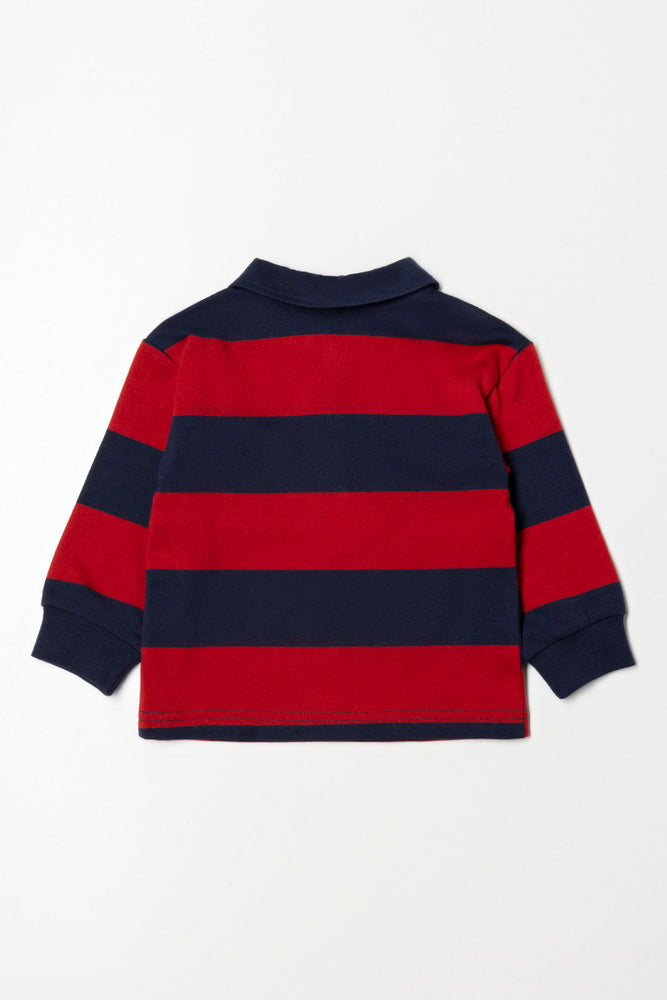 Long Sleeve Golfer Red And Navy (2)