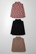 3 pack Poloneck Brown, Pink And Black (3)