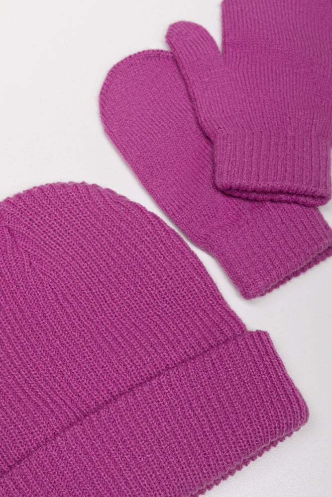 2 Piece Hat Set Purple (1)