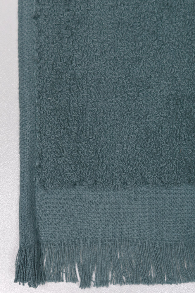 2 Pack Fringed Guest Towel Blue And Natural