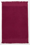 Fringed Guest Towel Burgundy