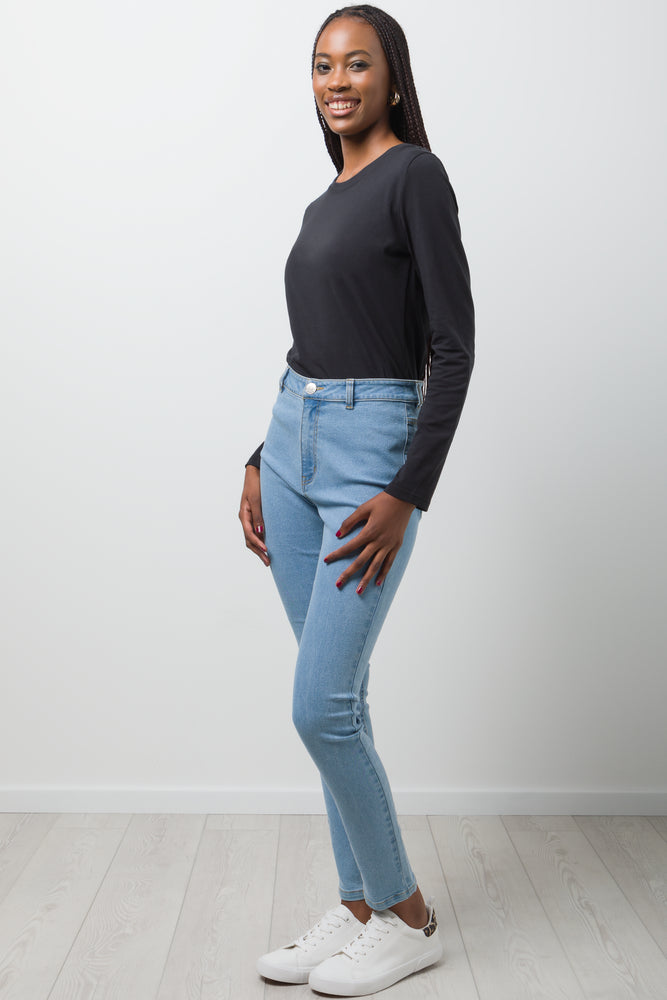 Long Sleeve Crew Neck T-Shirt Black (1)