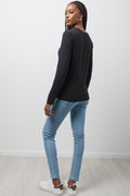 Long Sleeve Crew Neck T-Shirt Black (2)