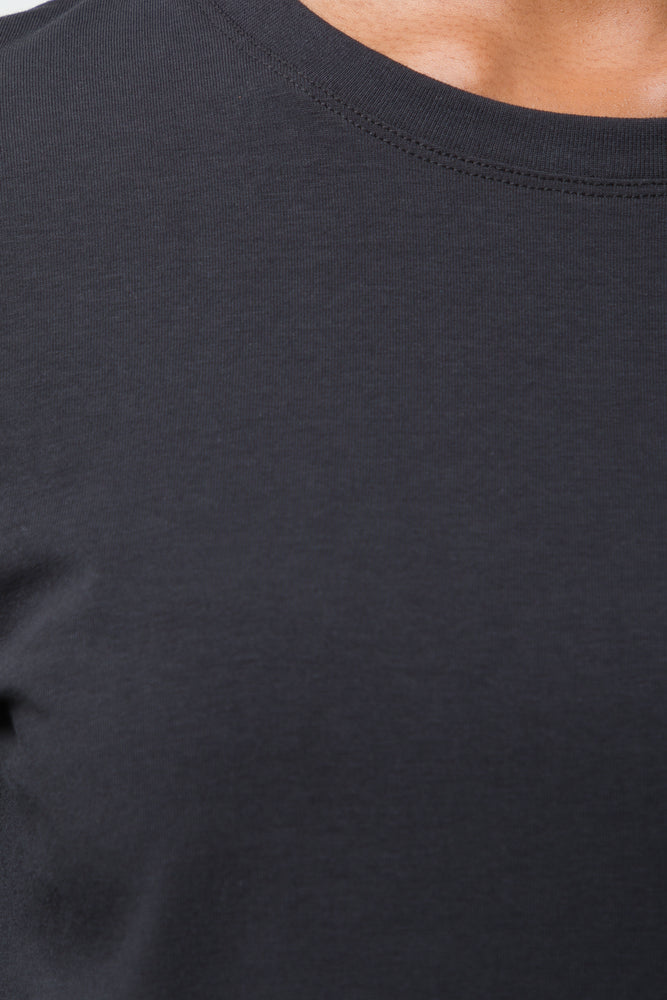Long Sleeve Crew Neck T-Shirt Black (3)