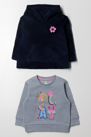 2 Pack Tracktops Navy And Grey