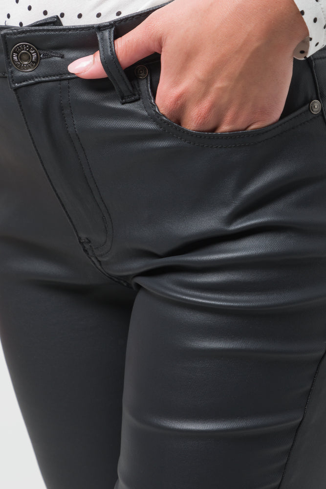 Coated Skinny Denim Jeans Black (4)