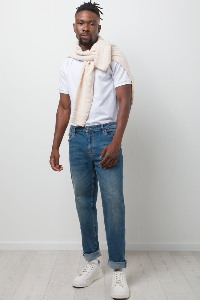Straight Leg Denim Jeans Blue
