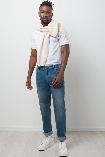 Straight Leg Denim Jeans Blue