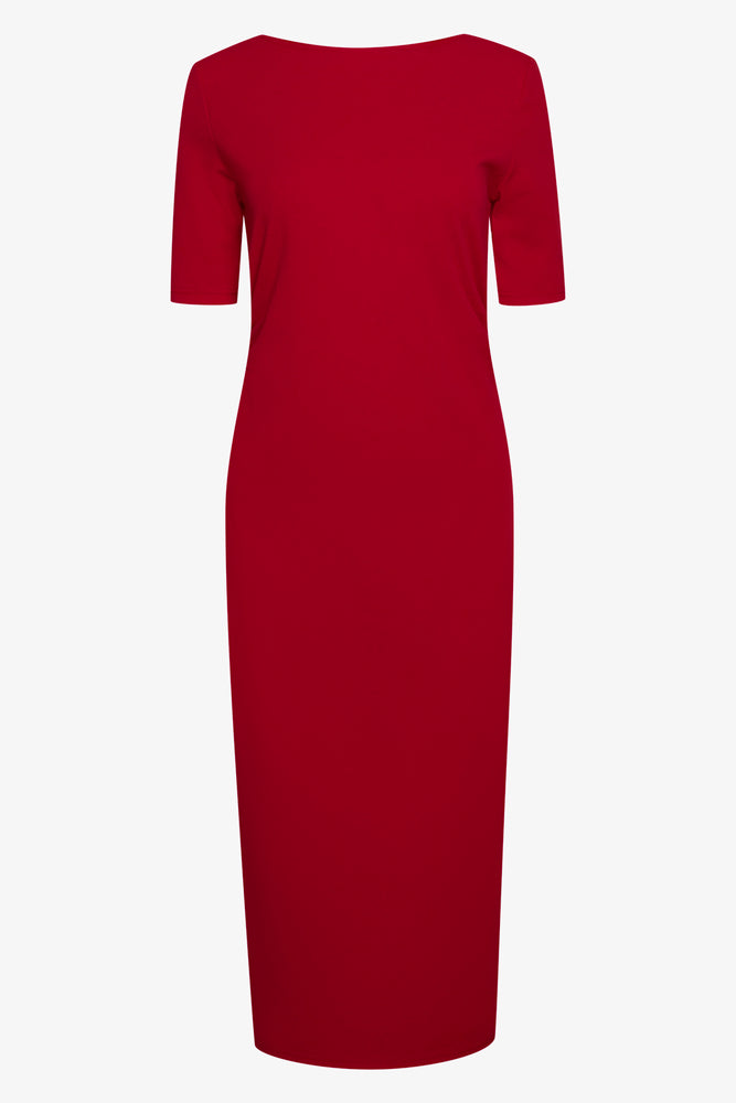 Side Ruched Bodycon Dress Red