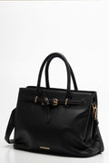 Buckle Tote Handbag Black (1)