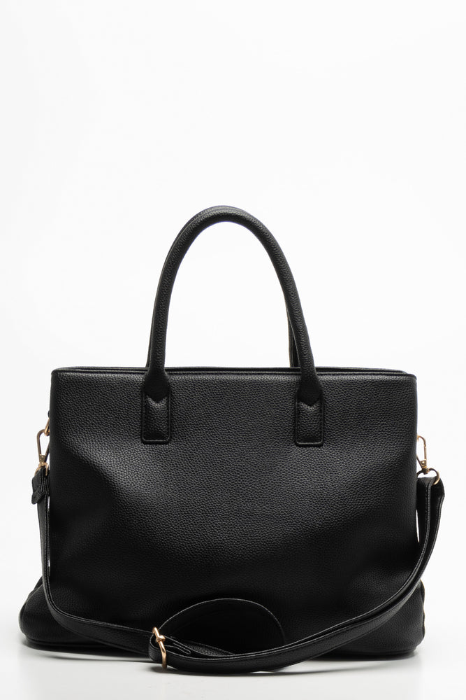 Buckle Tote Handbag Black (2)