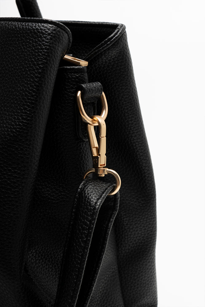 Buckle Tote Handbag Black (4)