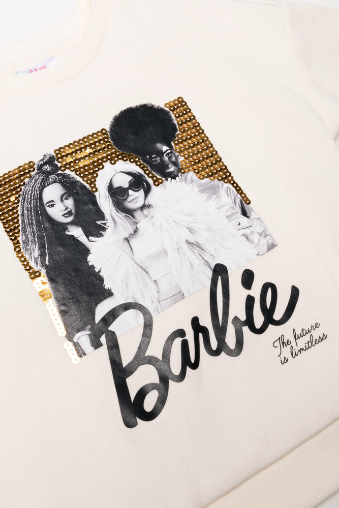 Barbie Tracktop And Flare Legging Set Cream And Black