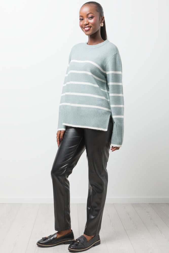 Stripe Jersey Light Green And White