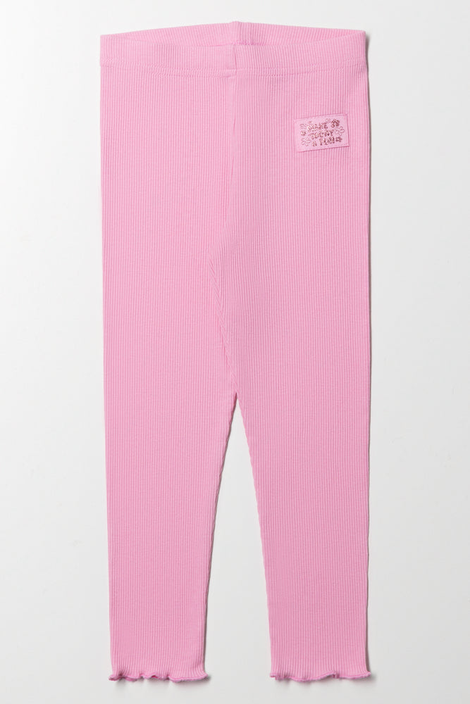 Rib Leggings Pink