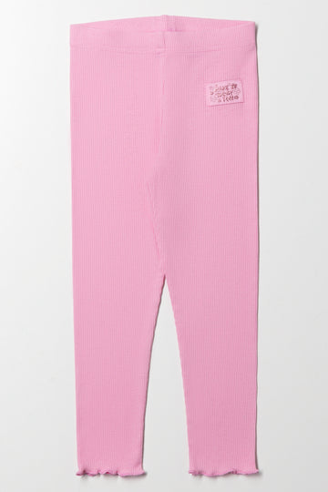 Rib Leggings Pink