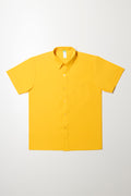 Primary School Short Sleeve Raised Collar Shirt Yellow