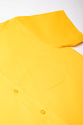Primary School Short Sleeve Raised Collar Shirt Yellow (2)