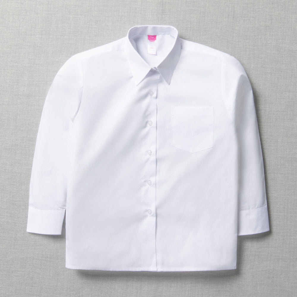 GIRLS LONG SLEEVE COLLAR SHIRT WHITE TOUGHEES PRIM (1)