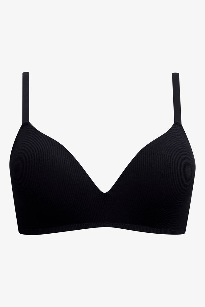 2 Pack Padded Wire Free Bra Small Black And Grey (1)