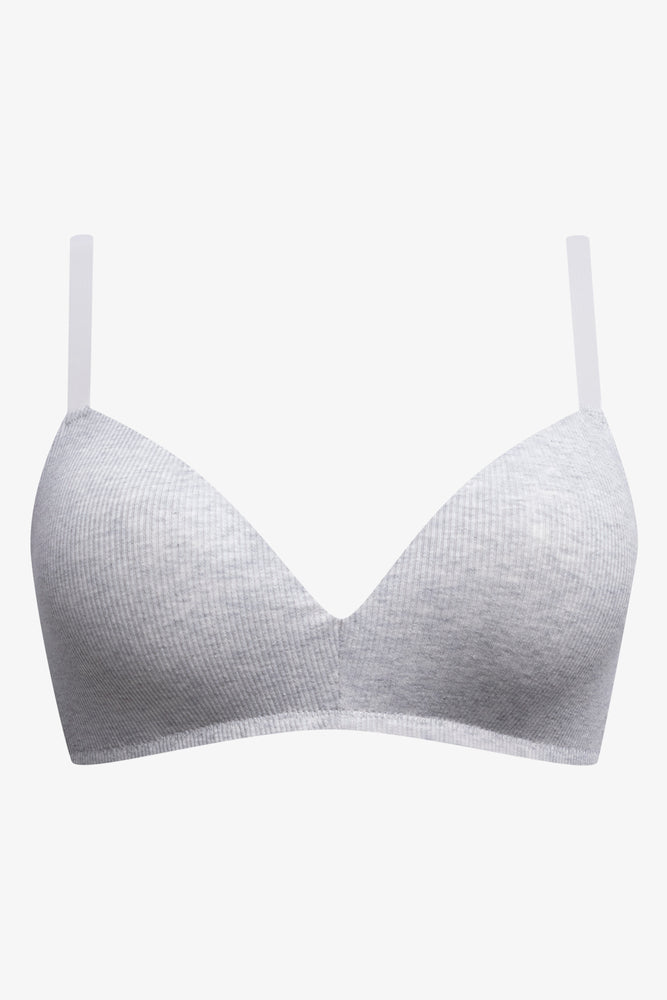 2 Pack Padded Wire Free Bra Small Black And Grey (2)