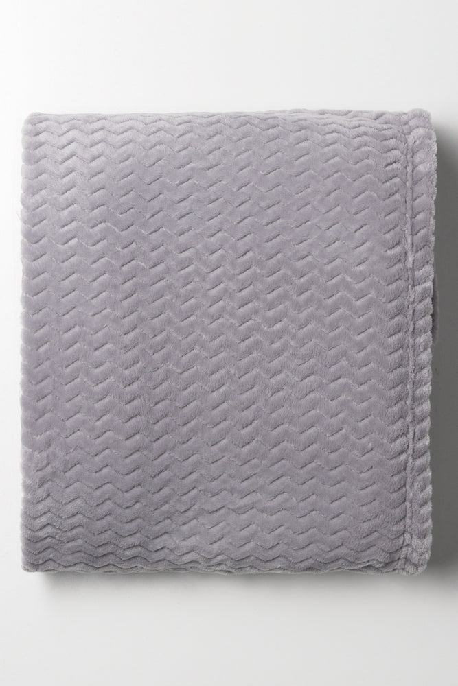 Small Textured Throw Grey