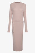 Belted Knitwear Dress Natural