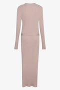 Belted Knitwear Dress Natural (1)