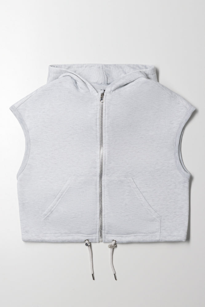 Sleeveless Zip Through Hoodie Grey | Tracksuits | Ackermans