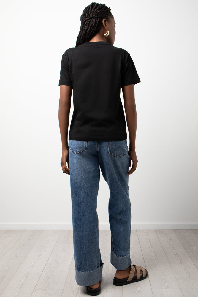 Crew Neck Short Sleeve Regular Fit T-Shirt Black (2)