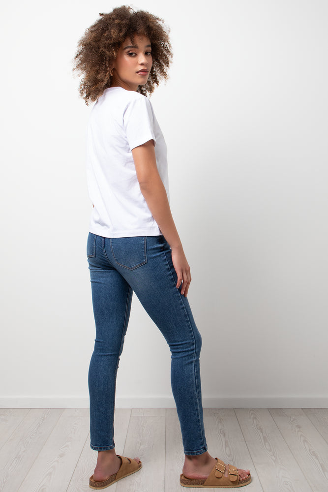 Crew Neck Short Sleeve Regular Fit T-Shirt White (2)