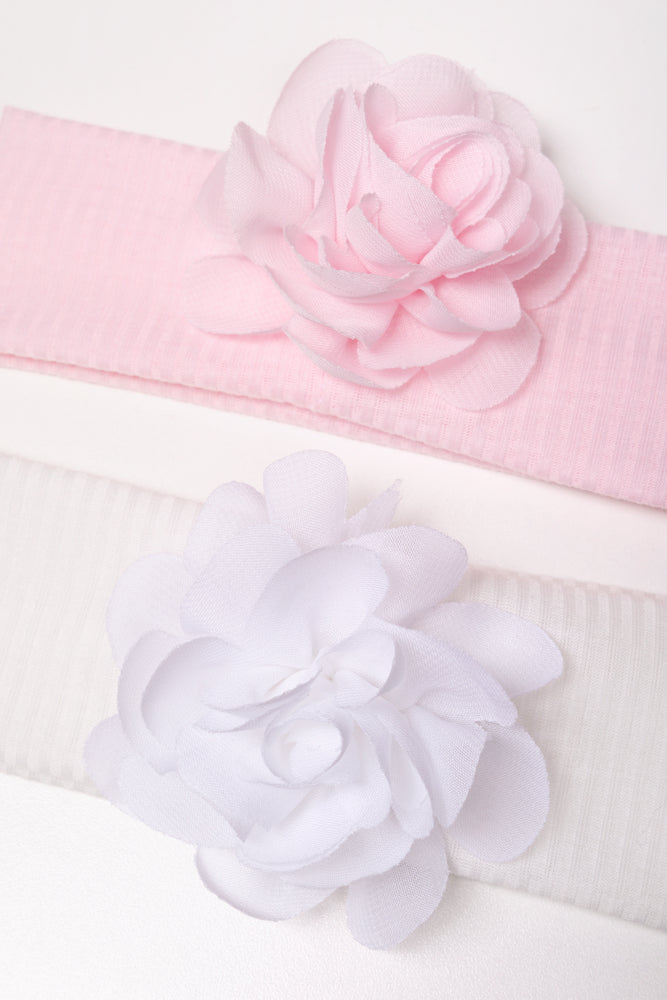 2 Pack Head Band White & Pink
