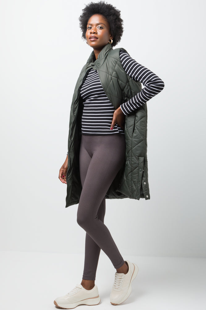 Rib Seamless Wide Waist Legging Dark Grey (2)