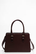Mini Handbag With  Handles And Strap Burgundy