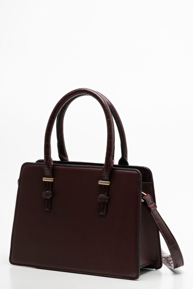 Mini Handbag With  Handles And Strap Burgundy (1)
