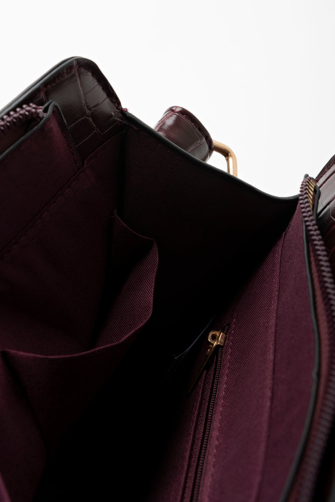 Mini Handbag With  Handles And Strap Burgundy (5)