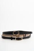 Croc and Plain 3 Pack Belts Black & Natural